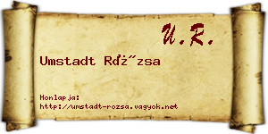 Umstadt Rózsa névjegykártya